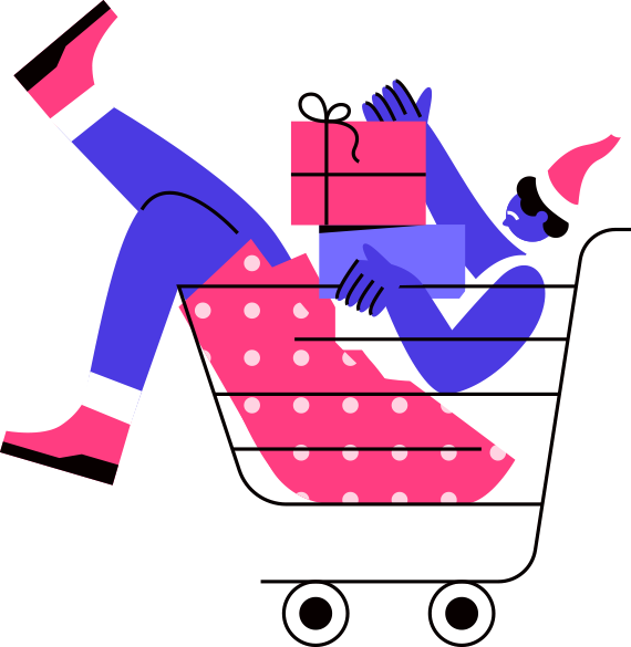 Girl on shipping cart